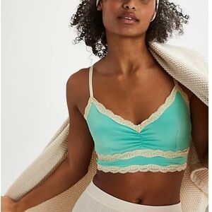 Spell Aqua Green Lace-Trim Bralette